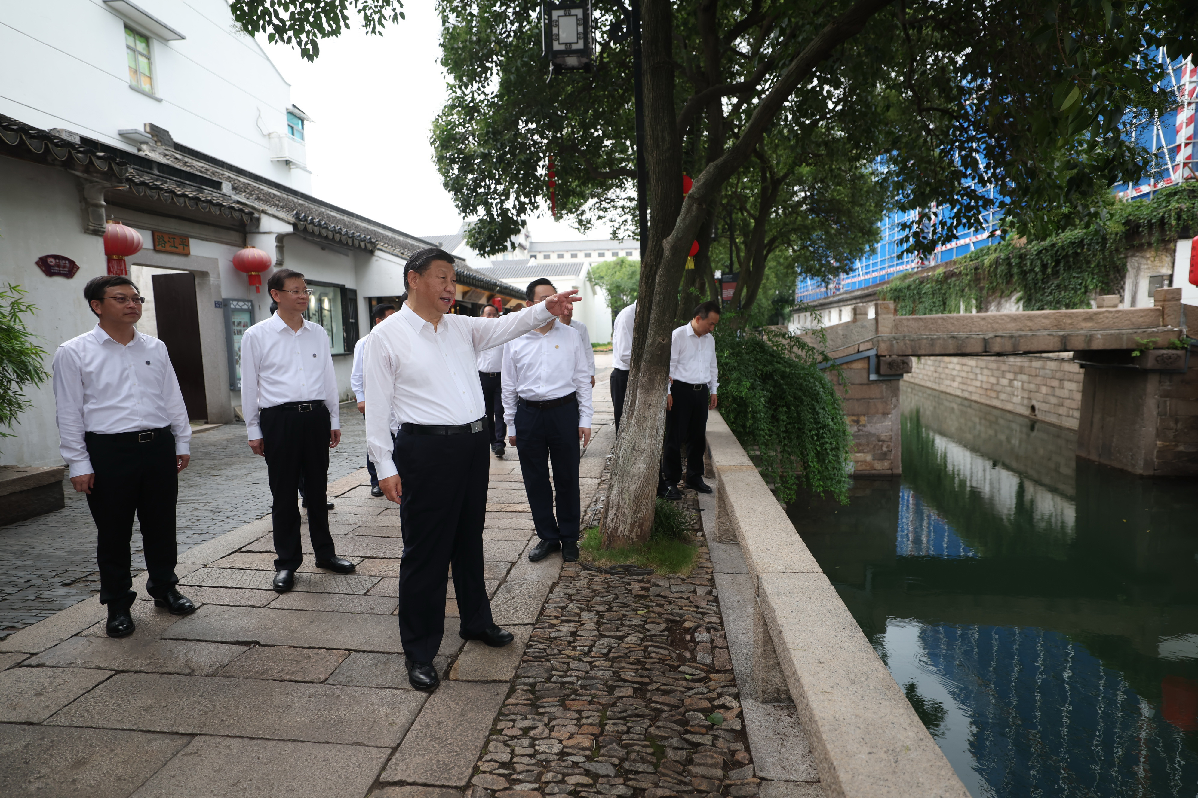 2023年7月6日，習近平在蘇州平江歷史文化街區考察。